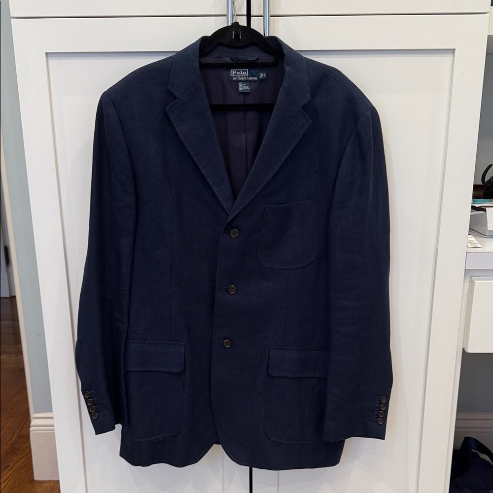 Polo by Ralph Lauren Navy Blazer 100% Linen